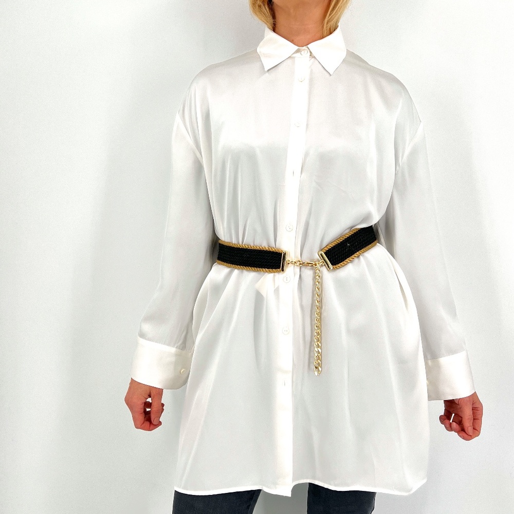 TASHA TARNO Fabric belt with chain